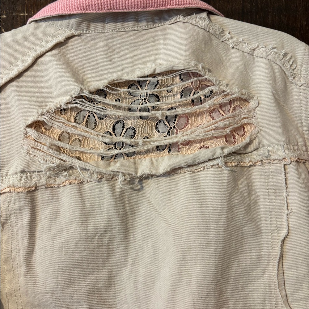 POL Pink and Cream Jean Jacket - Picture 7 of 8
